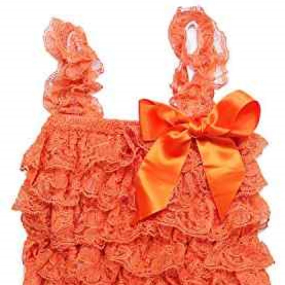NEW Orange Lace Petti Romper - Picture 1 of 2